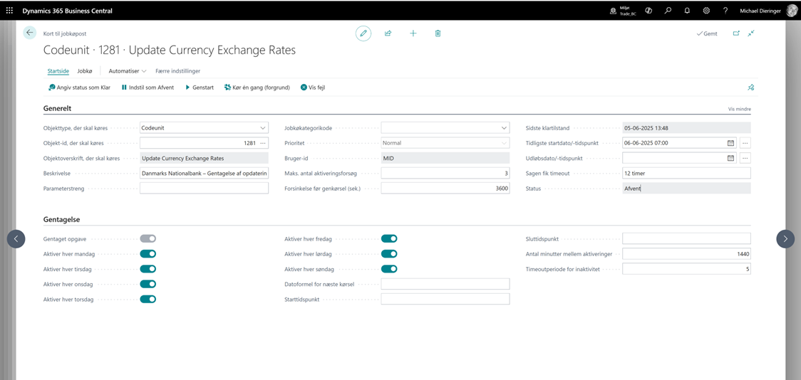 Jobkøpost til Valutakurstjenesten