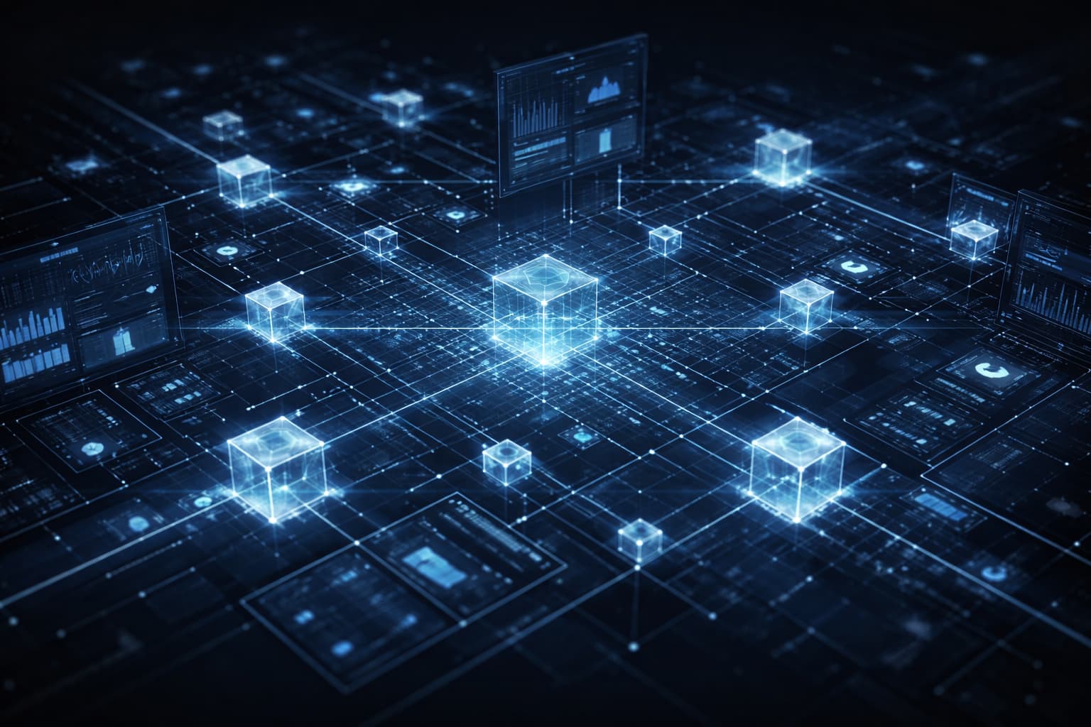 Visualization of complex system landscape with connected data layers